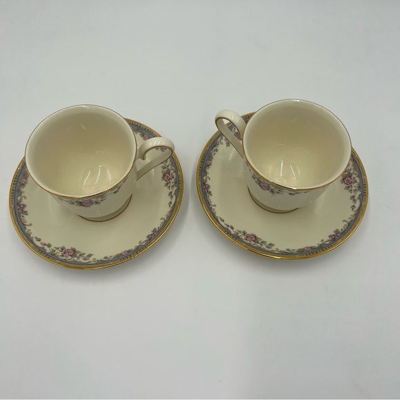 LENOX SOUTHERN VISTA FOOTED CUP AND SAUCER SET OF TWO - Picture 3 of 9